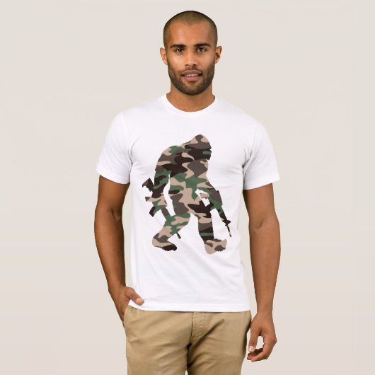 Bigfoot Sasquatch Camouflage T - Shirt (Vorne ganz)