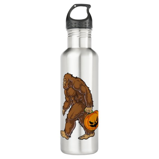Bigfoot Sasquatch Carry Beängstigend Pumpkin T Shi Edelstahlflasche (Vorderseite)