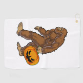 Bigfoot Sasquatch Carry Beängstigend Pumpkin T Shi Golfhandtuch (Horizontal)