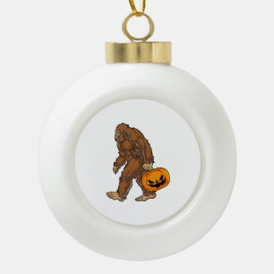 Bigfoot Sasquatch Carry Beängstigend Pumpkin T Shi Keramik Kugel-Ornament