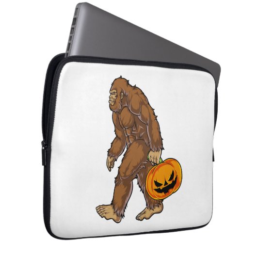 Bigfoot Sasquatch Carry Beängstigend Pumpkin T Shi Laptopschutzhülle (Vorne Rechts)