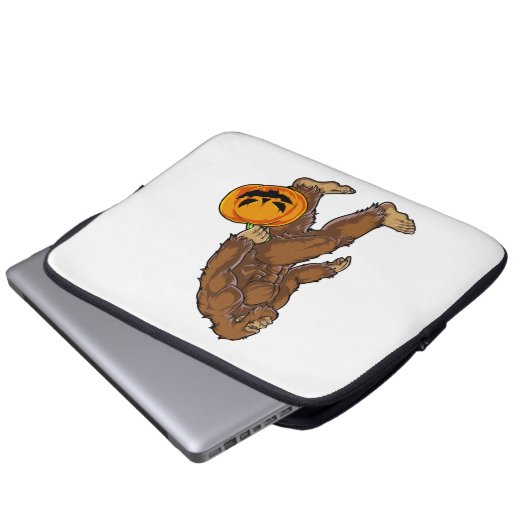 Bigfoot Sasquatch Carry Beängstigend Pumpkin T Shi Laptopschutzhülle (Vorne Knopf)