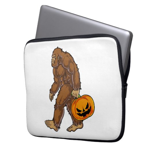 Bigfoot Sasquatch Carry Beängstigend Pumpkin T Shi Laptopschutzhülle (Vorderseite Links)