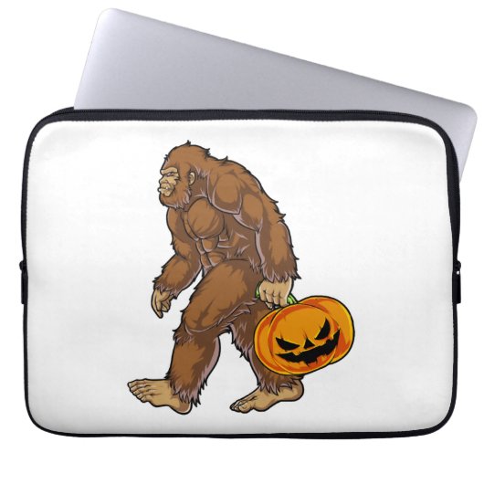 Bigfoot Sasquatch Carry Beängstigend Pumpkin T Shi Laptopschutzhülle (Vorderseite)