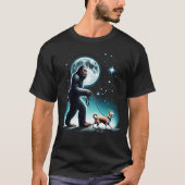 Bigfoot Sasquatch Chihuahua Walking Dog Lover Moon T-Shirt (Vorderseite)