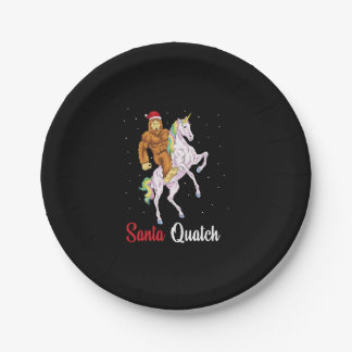 Bigfoot Sasquatch Christmas Santa Quatch Yeti Unic Pappteller