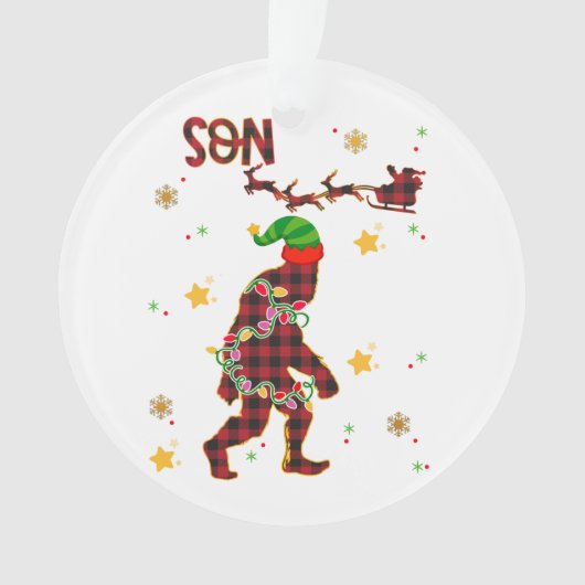 Bigfoot Sasquatch Christmas Son Family Ornament (Vorderseite)