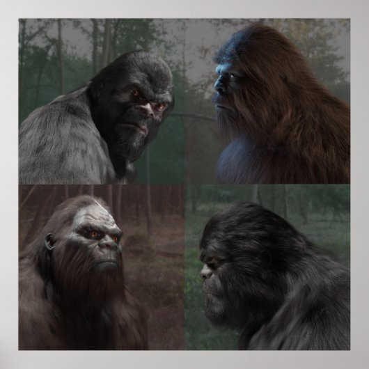 BIGFOOT SASQUATCH COLLAGE POSTER (Vorne)