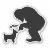 Bigfoot Sasquatch Corgi Boop Aufkleber (Vorderseite)