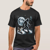 Bigfoot Sasquatch Corgi Wanderhund Lover Moon T-Shirt (Vorderseite)