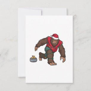 Bigfoot Sasquatch Curling Weihnachten 2026 Feierta Dankeskarte