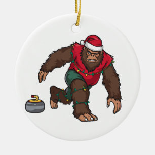 Bigfoot Sasquatch Curling Weihnachten 2026 Feierta Keramik Ornament