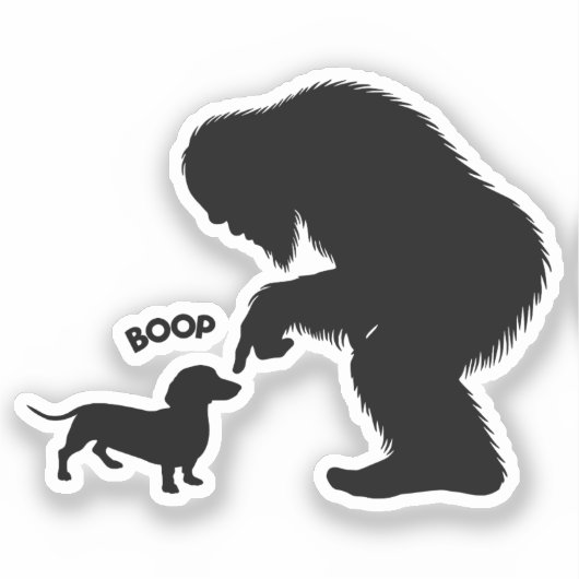 Bigfoot Sasquatch Dackel Boop Aufkleber (Vorderseite)