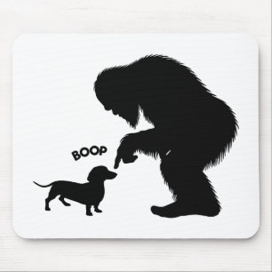 Bigfoot Sasquatch Dackel Nose Boop Mousepad