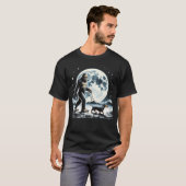 Bigfoot Sasquatch Dackel Wanderhund Lover Moon T-Shirt (Vorne ganz)
