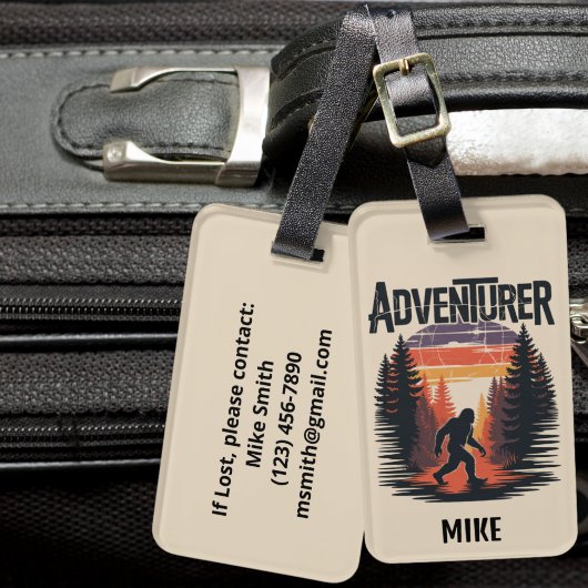 BigFoot Sasquatch Der sonnige Squatchy Forest Vint Gepäckanhänger