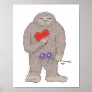 Bigfoot Sasquatch doch in Liebe ein merkwürdiges P Poster