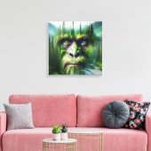 Bigfoot Sasquatch Doppelbelichtung mit Wald Leinwanddruck (Insitu (Wohnzimmer))