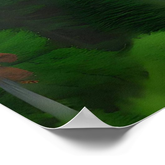 Bigfoot Sasquatch Doppelbelichtung mit Wald Poster (Ecke)