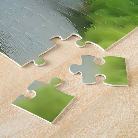 Bigfoot Sasquatch Doppelbelichtung mit Wald Puzzle (Seite)