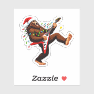 Bigfoot Sasquatch E-Gitarre Weihnachten 2026 Aufkleber