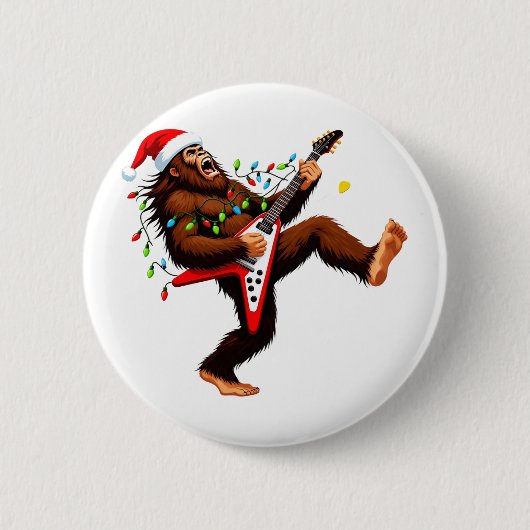 Bigfoot Sasquatch E-Gitarre Weihnachten 2026 Button (Vorderseite)