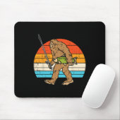 Bigfoot Sasquatch Fishing Retro Fisherman Men Wome Mousepad (Mit Mouse)
