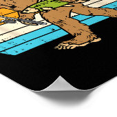 Bigfoot Sasquatch Fishing Retro Fisherman Men Wome Poster (Ecke)