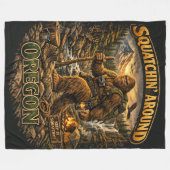 Bigfoot Sasquatch Fleecedecke (Vorderseite (Horizontal))