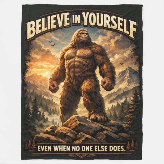 Bigfoot Sasquatch Fleecedecke (Vorderseite)