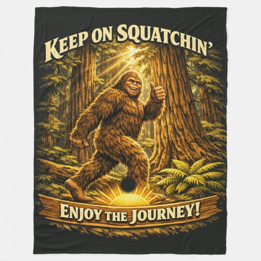 Bigfoot Sasquatch Fleecedecke (Vorderseite)