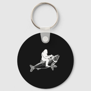 Bigfoot Sasquatch Fliegenfischen Forellen Angler V Schlüsselanhänger