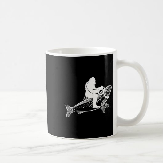 Bigfoot Sasquatch Fly Foreut Fisherman Vint Kaffeetasse (Rechts)