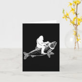 Bigfoot Sasquatch Fly Foreut Fisherman Vint Karte (Gelbe Blume)