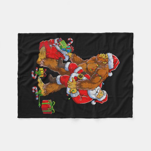 Bigfoot Sasquatch For Men Grandpa Boys Kids Christ Fleecedecke (Vorderseite (Horizontal))