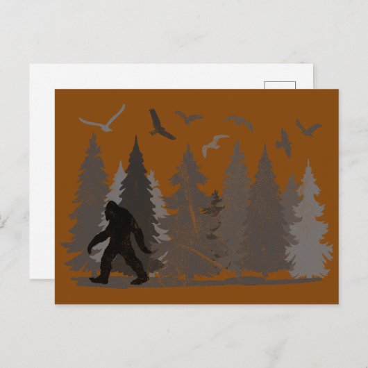 Bigfoot Sasquatch Forest Postkarte (Vorne/Hinten)