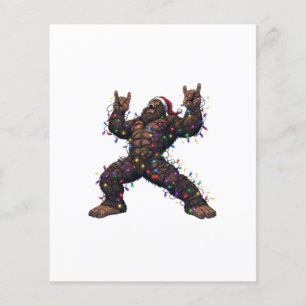 Bigfoot Sasquatch Frohe Metal Weihnachten Rock Flyer
