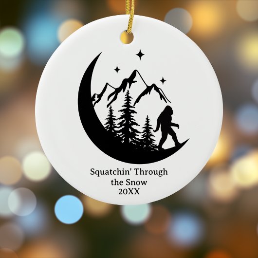 BigFoot Sasquatch Funny Funny Outdoor Nature Custo Keramik Ornament