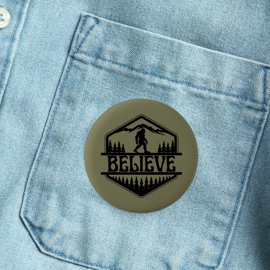 BigFoot Sasquatch Funny Squatchy Forest Vintag Button