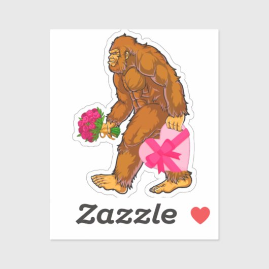 Bigfoot Sasquatch Funny Valentinstag Liebe Aufkleber (Blatt)