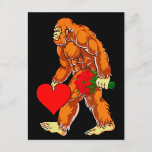 Bigfoot Sasquatch Funny Valentinstag Liebe Postkarte