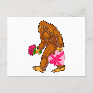 Bigfoot Sasquatch Funny Valentinstag Liebe Postkarte