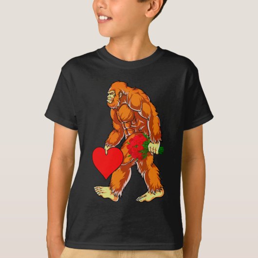 Bigfoot Sasquatch Funny Valentinstag Liebe T-Shirt (Vorderseite)