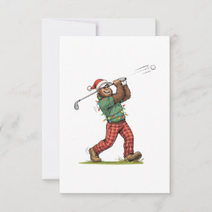 Bigfoot Sasquatch Golf Weihnachten 2026 Feiertag Dankeskarte