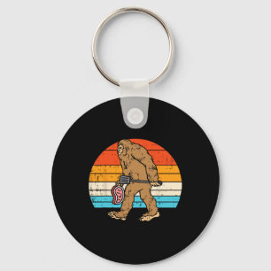 Bigfoot Sasquatch Grillen Retro Byrbecue Grilling Schlüsselanhänger