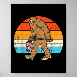 Bigfoot Sasquatch Grillen Retro Grill Männer Grill Poster