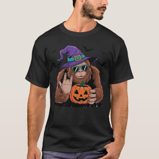 Bigfoot Sasquatch Halloween Kostüm Pumpkin Spooky T-Shirt (Vorderseite)