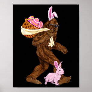 Bigfoot Sasquatch Hase Ostern Hase Bysket Jagd Poster