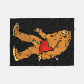 Bigfoot Sasquatch Heart With Arrow Funny Valentine Fleecedecke (Vorderseite (Horizontal))