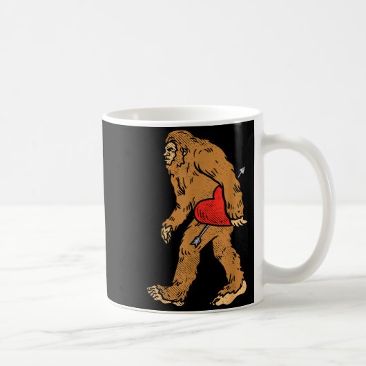 Bigfoot Sasquatch Heart With Arrow Funny Valentine Kaffeetasse (Rechts)